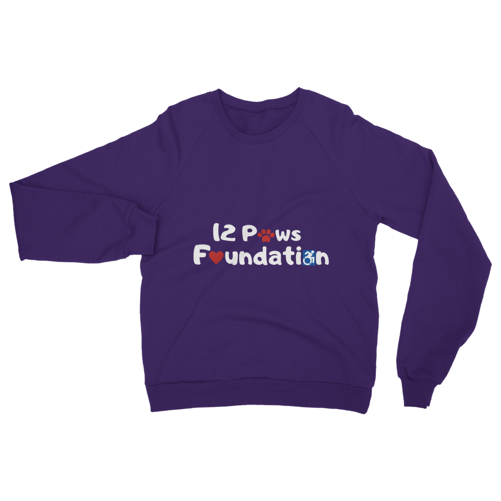 (White Lettering) 12 Paws Foundation Classic Adult Sweatshirt