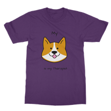 Load image into Gallery viewer, (Black) My Dog is my Therapist Classic Heavy Cotton Adult T-Shirt