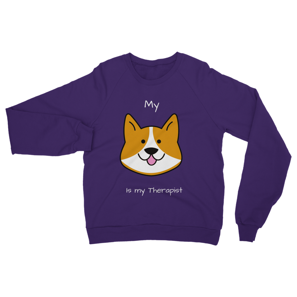 My Dog is My Therapist (White) Classic Adult Sweatshirt