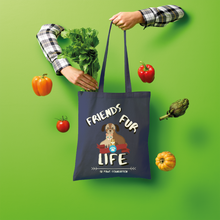 Load image into Gallery viewer, (White Lettering) Friends Fur Life Shopper Tote Bag
