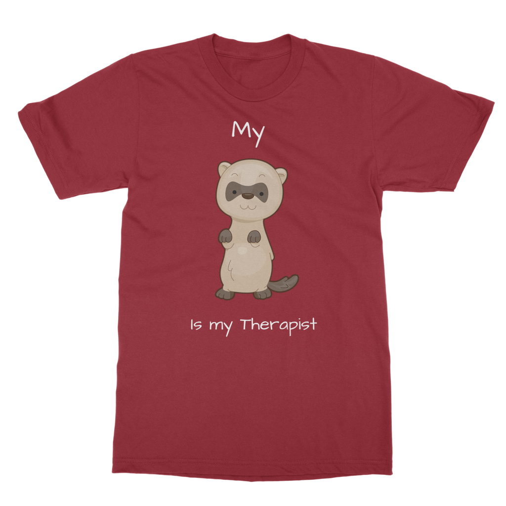 My Ferret is My Therapist (White) Classic Adult T-Shirt