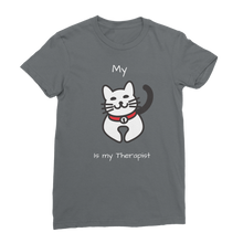 Load image into Gallery viewer, My Cat is My Therapist (White) Classic Women&#39;s T-Shirt