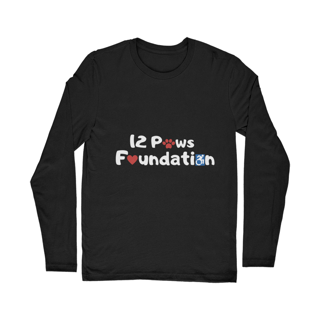 (White Lettering) 12 Paws Foundation Classic Long Sleeve T-Shirt