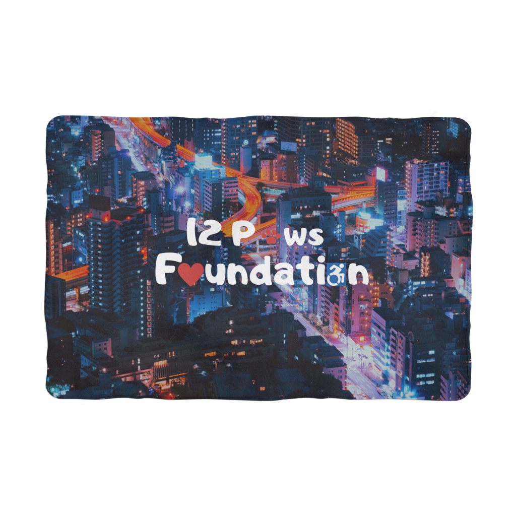 12 Paws Night Lights Pattern Sublimation Pet Blanket