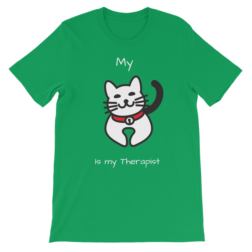 My Cat is My Therapist (White) Classic Kids T-Shirt