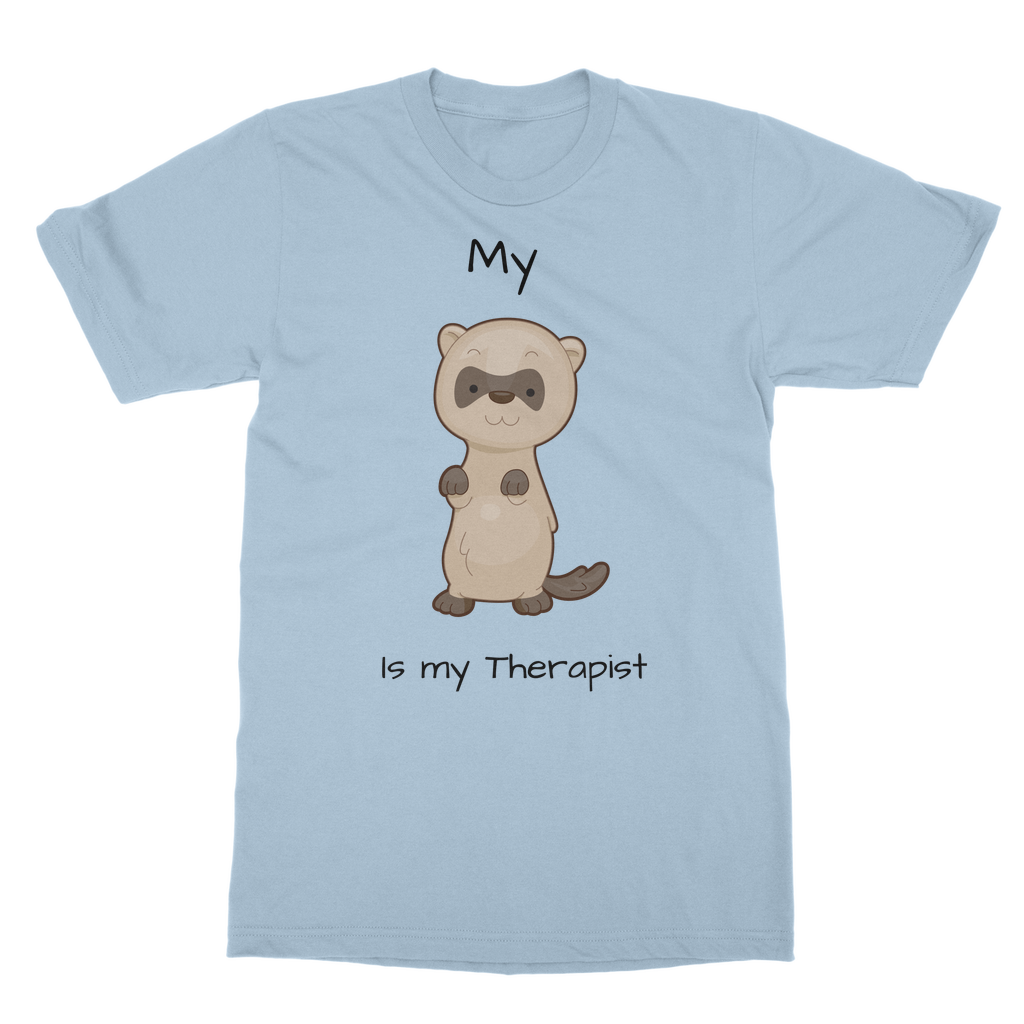 My Ferret is My Therapist (Black) Classic Adult T-Shirt