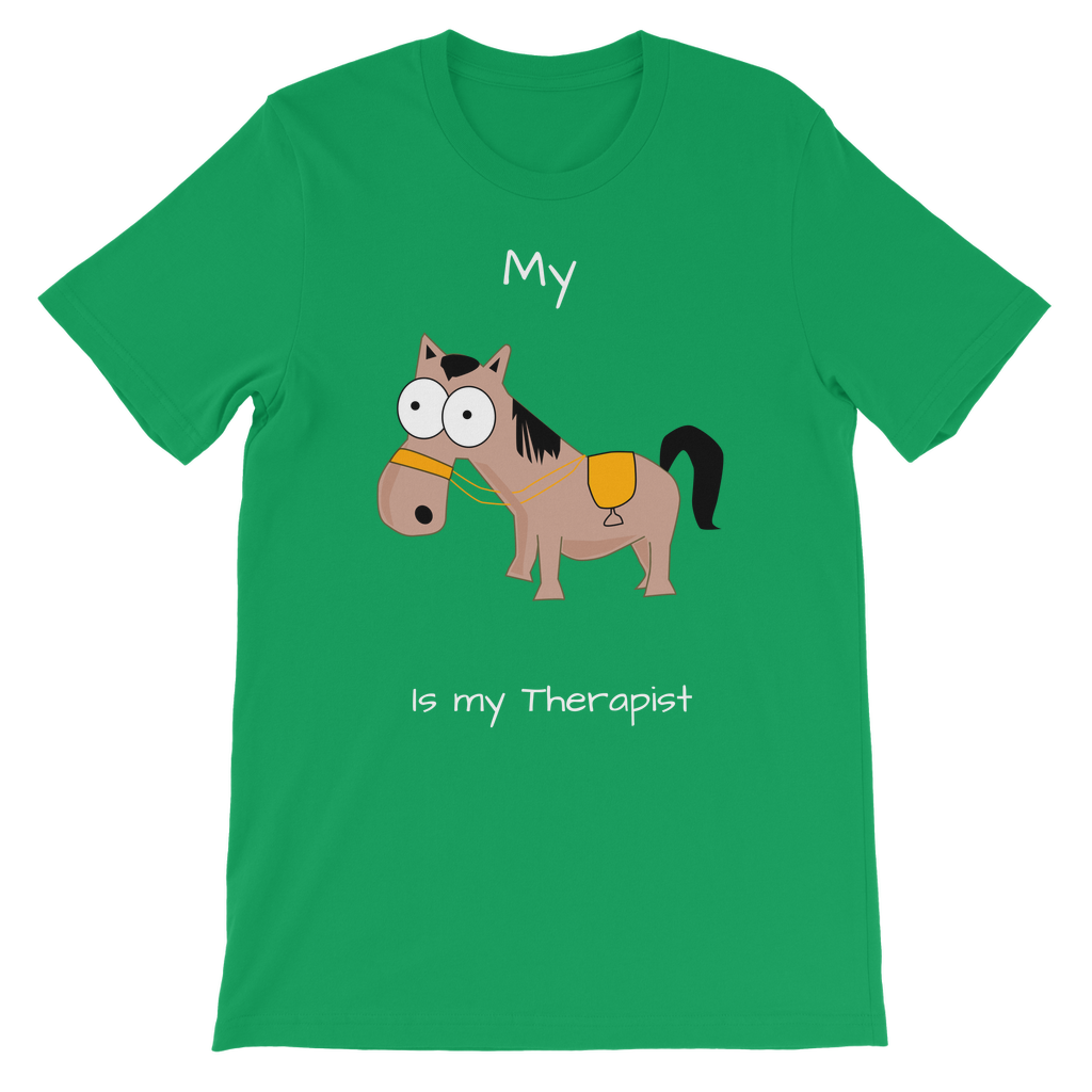 My Crazy Horse is my Therapist (White) Classic Kids T-Shirt