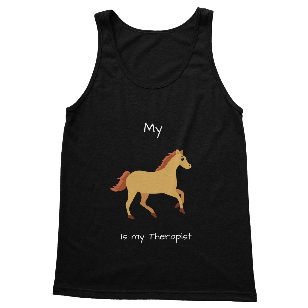 My Horse is My Therapist (White) Classic Women's Tank Top