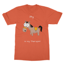 Load image into Gallery viewer, My Crazy Horse is my Therapist (White) Classic Adult T-Shirt