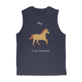 My Horse is My Therapist (White) Classic Adult Muscle Top