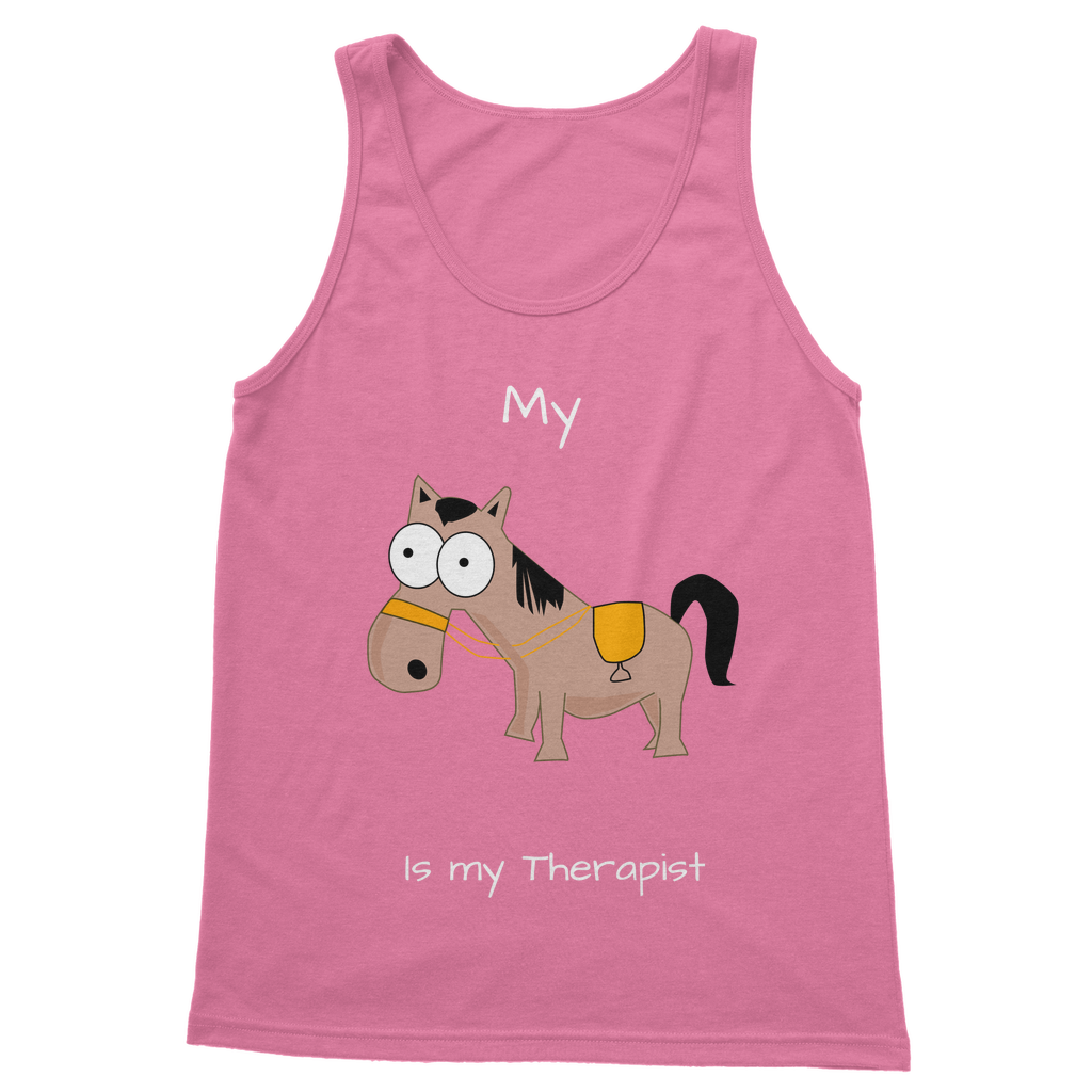 My Crazy Horse is my Therapist (White) Classic Women's Tank Top