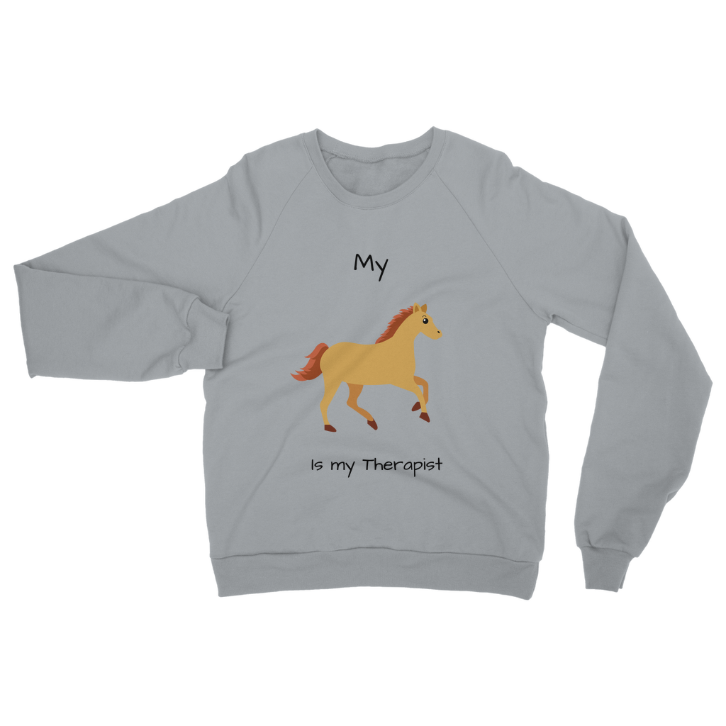 My Horse is My Therapist (Black) Classic Adult Sweatshirt