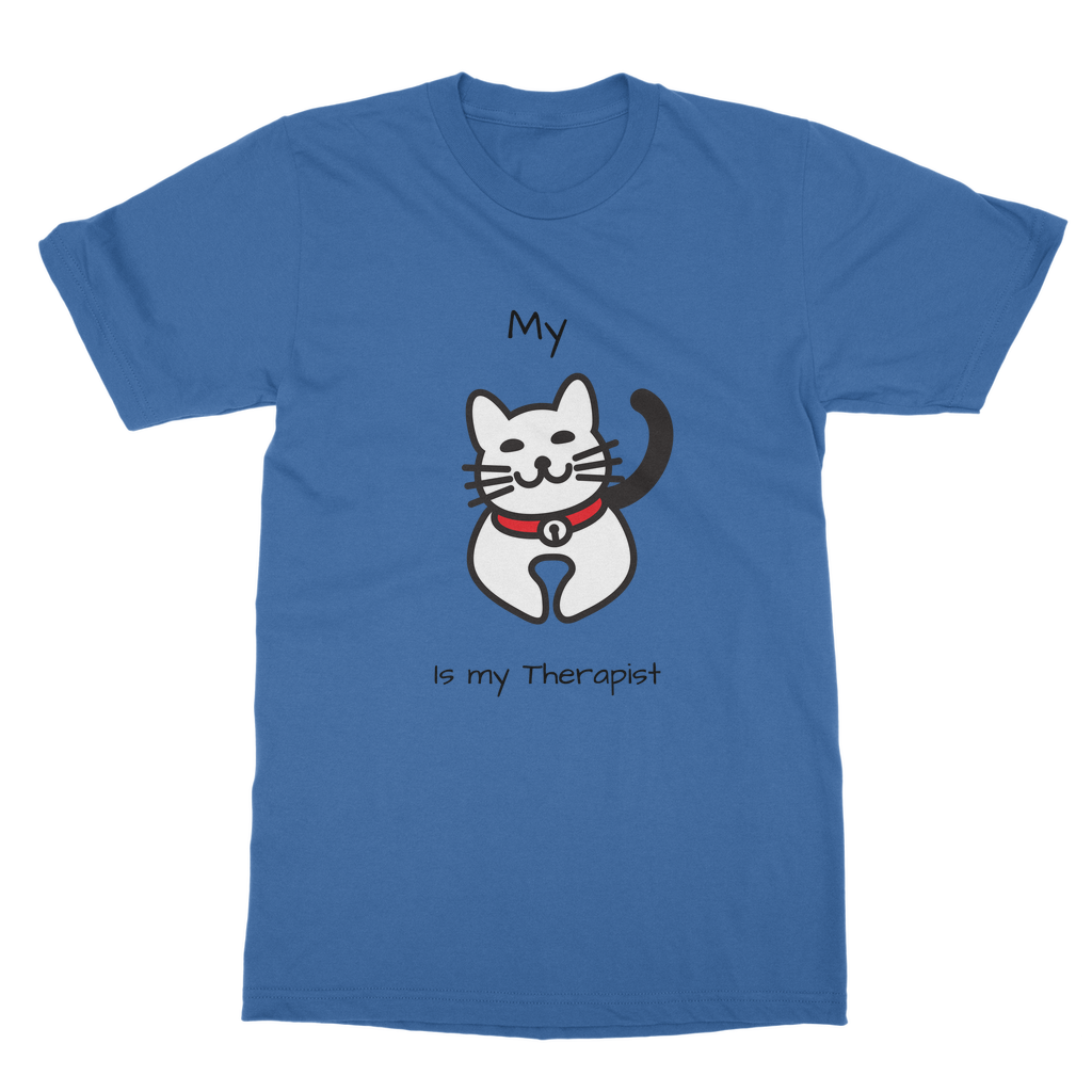 (Black) My Cat is My Therapist Classic Adult T-Shirt