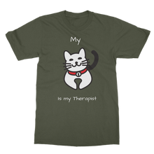 Load image into Gallery viewer, My Cat is My Therapist (White) Classic Adult T-Shirt