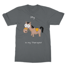 Load image into Gallery viewer, My Crazy Horse is my Therapist (White) Classic Adult T-Shirt