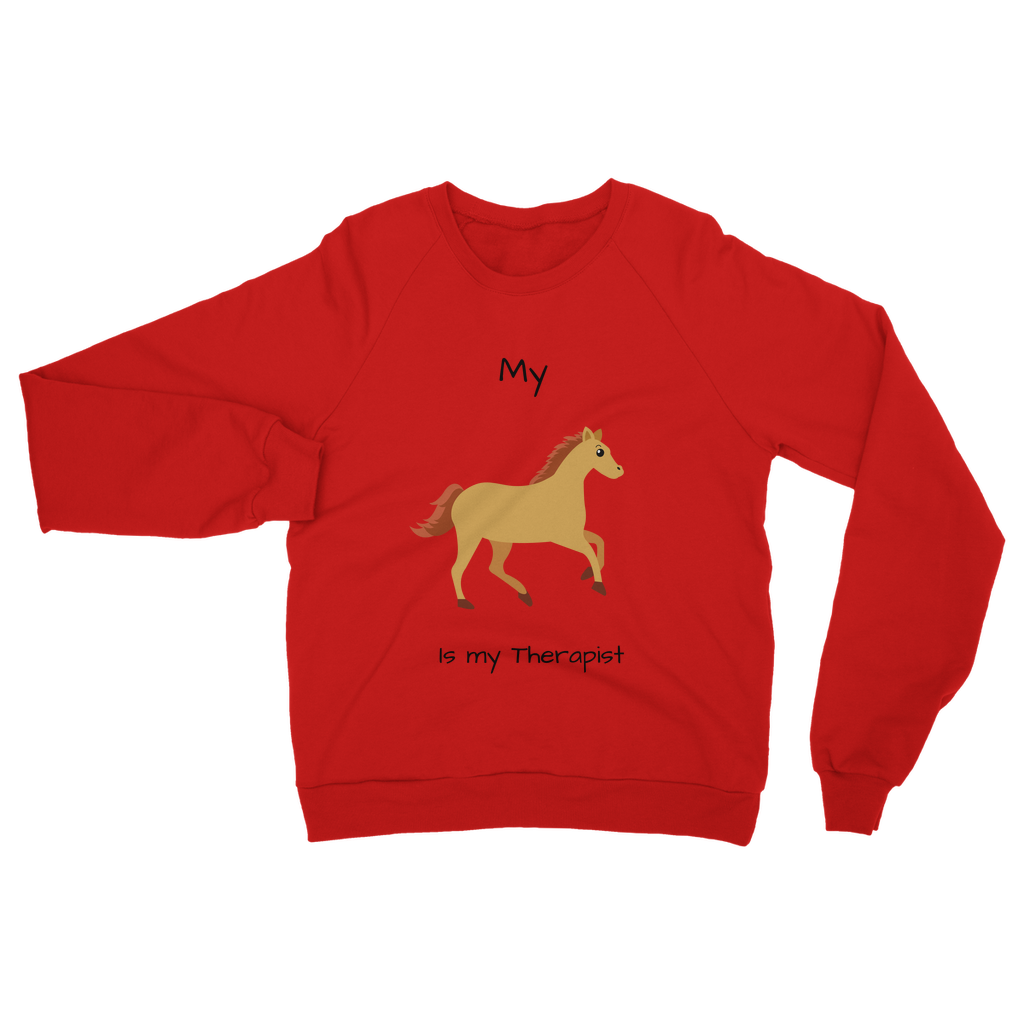 My Horse is My Therapist (Black) Classic Adult Sweatshirt
