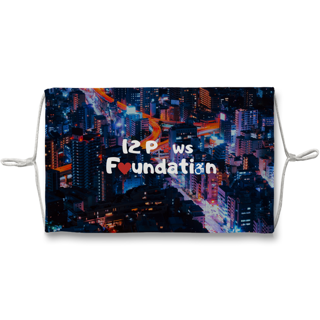 12 Paws Night Lights Pattern Sublimation Face Mask