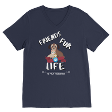 Load image into Gallery viewer, (White Lettering) Friends Fur Life Premium V-Neck T-Shirt
