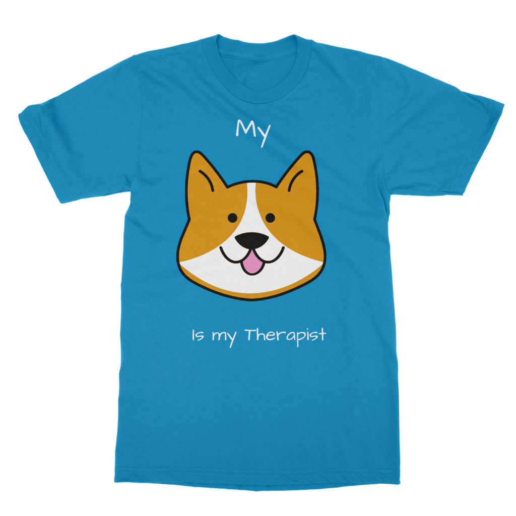 My Dog is My Therapist (White) Classic Adult T-Shirt