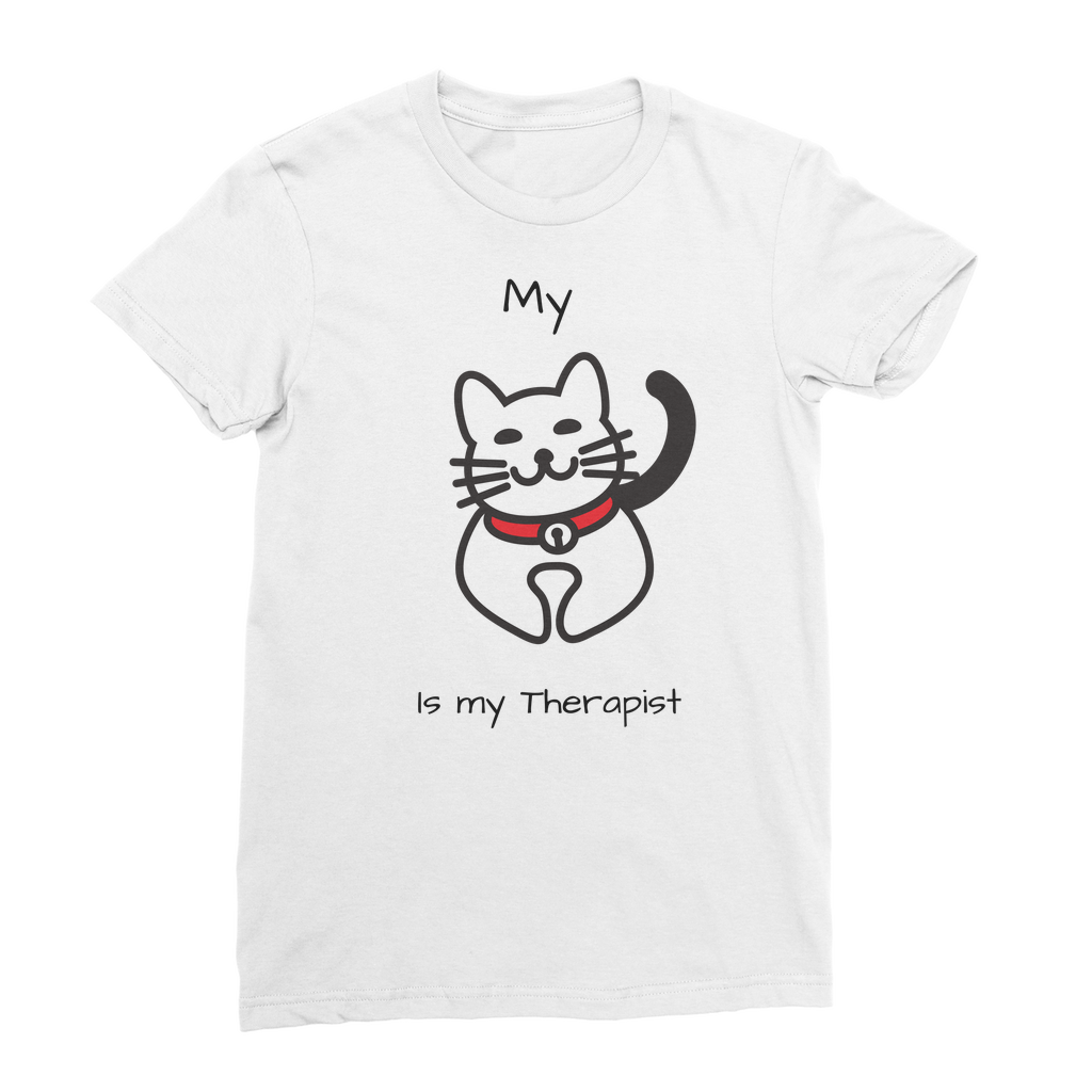 (Black) My Cat is My Therapist Classic Women's T-Shirt