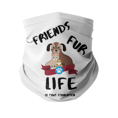 (Black Lettering) Friends Fur Life Sublimation Neck Gaiter