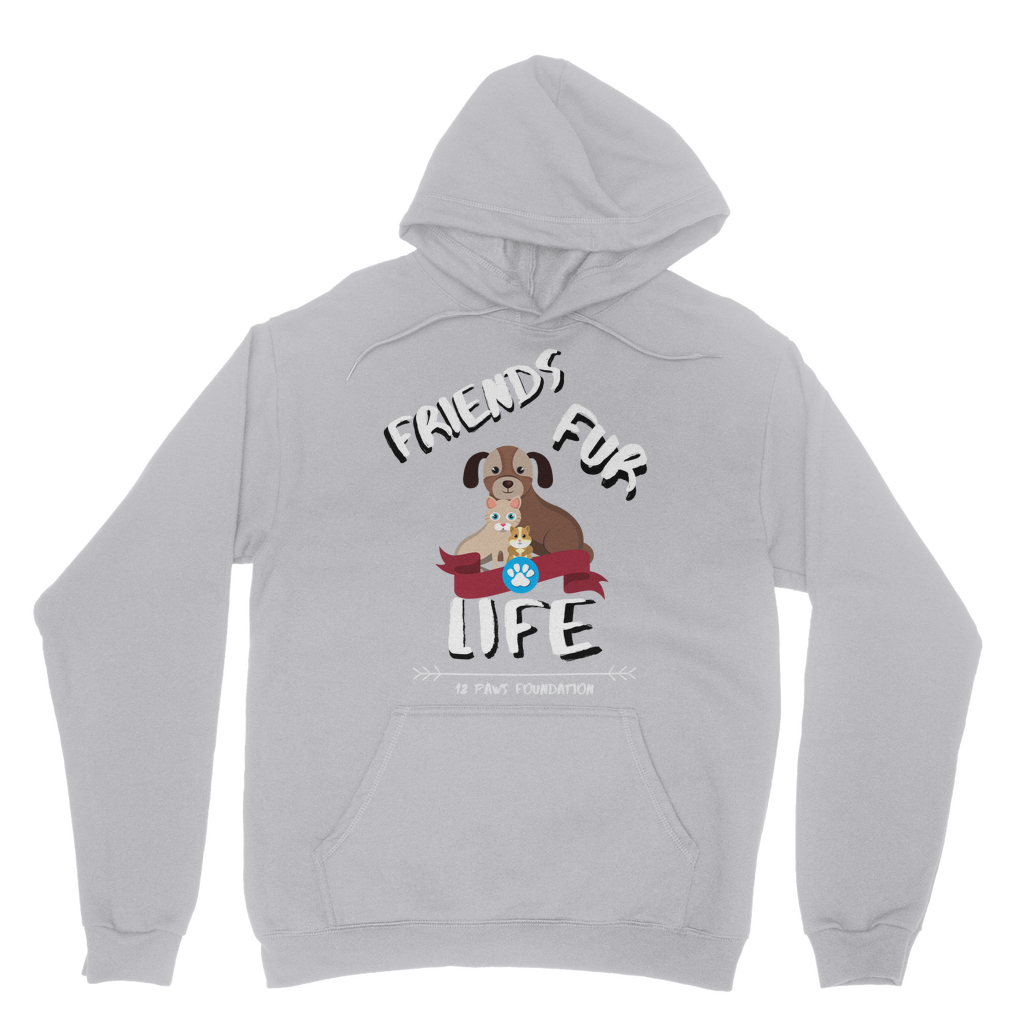 (White Lettering) Friends Fur Life Classic Adult Hoodie