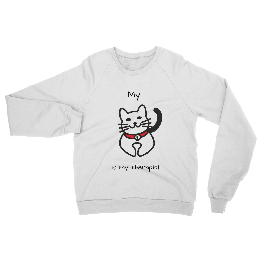 (Black) My Cat is My Therapist Classic Adult Sweatshirt