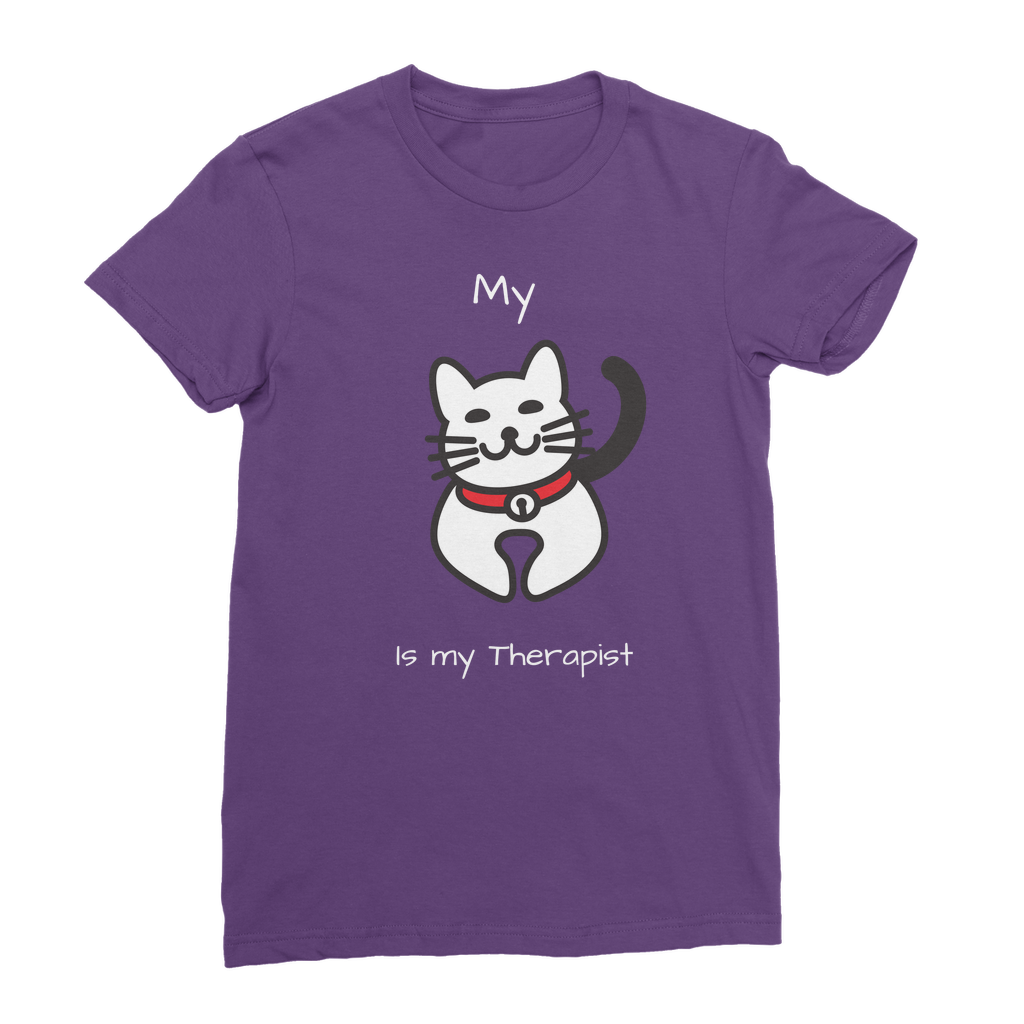 My Cat is My Therapist (White) Classic Women's T-Shirt