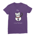 My Cat is My Therapist (White) Classic Women's T-Shirt
