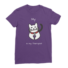 Load image into Gallery viewer, My Cat is My Therapist (White) Classic Women&#39;s T-Shirt