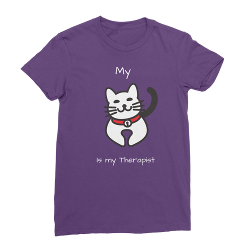 My Cat is My Therapist (White) Classic Women's T-Shirt