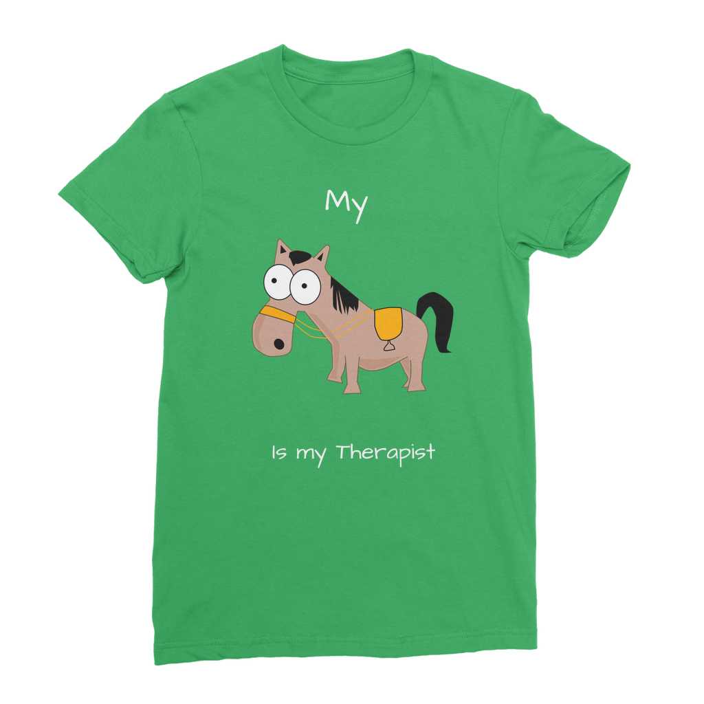 My Crazy Horse is my Therapist (White) Classic Women's T-Shirt