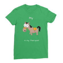 Load image into Gallery viewer, My Crazy Horse is my Therapist (White) Classic Women&#39;s T-Shirt