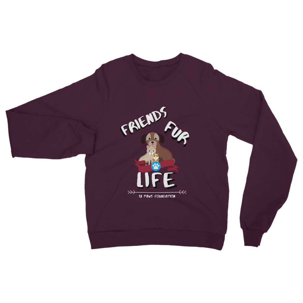 (White Lettering) Friends Fur Life Classic Adult Sweatshirt
