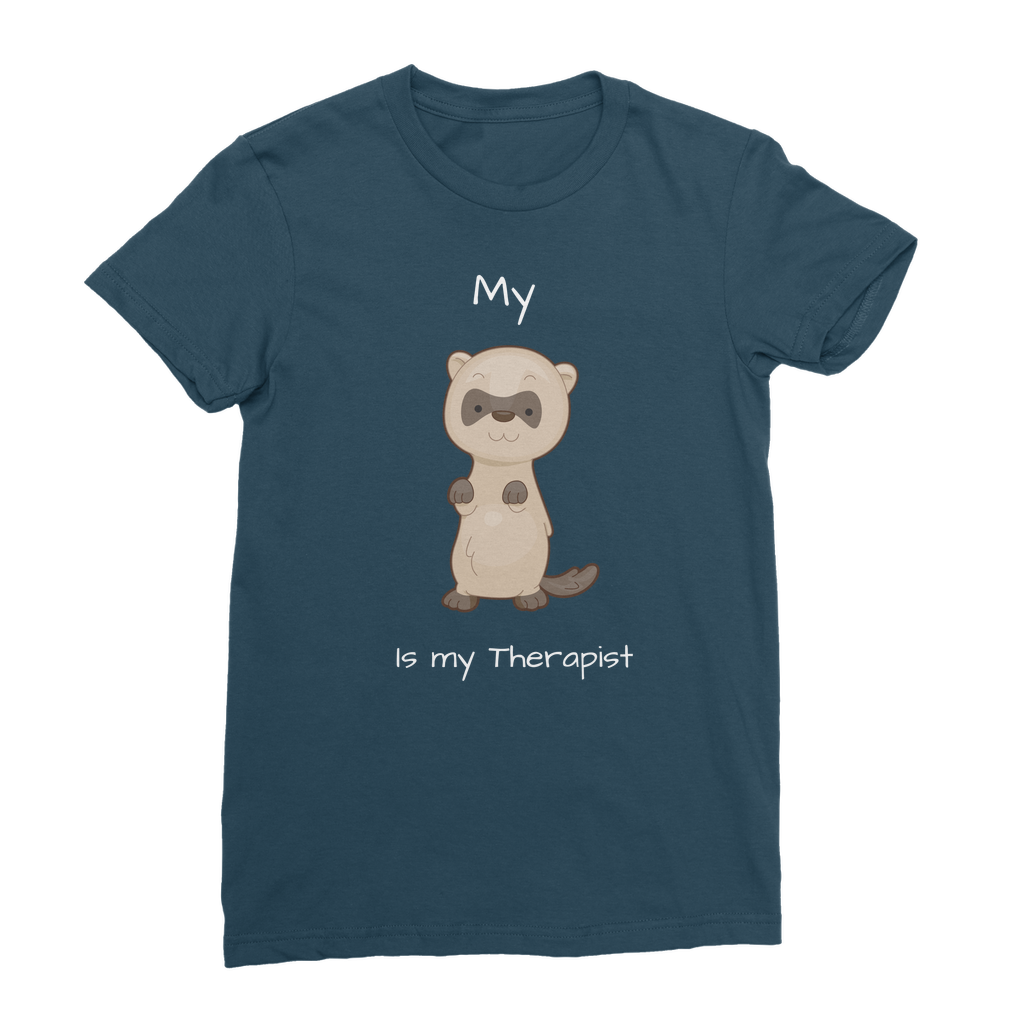My Ferret is My Therapist (White) Classic Women's T-Shirt