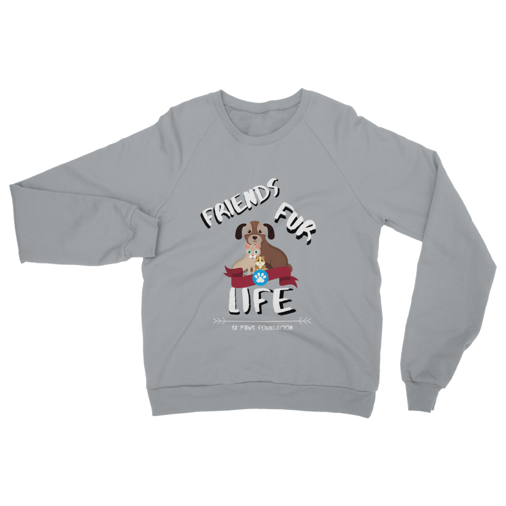 (White Lettering) Friends Fur Life Classic Adult Sweatshirt