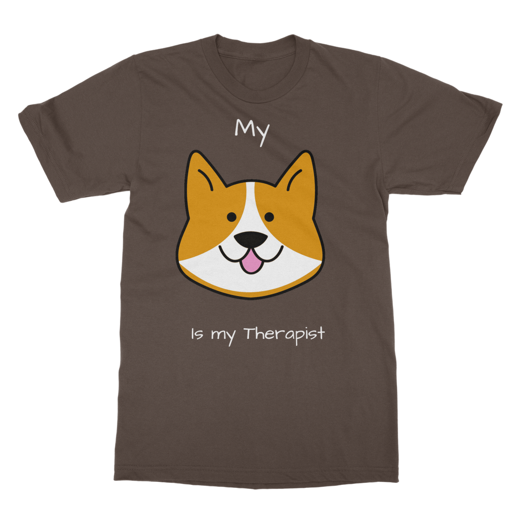 My Dog is My Therapist (White) Classic Adult T-Shirt