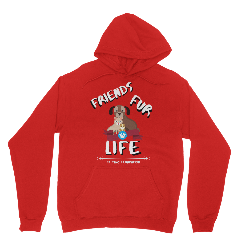 (White Lettering) Friends Fur Life Classic Adult Hoodie