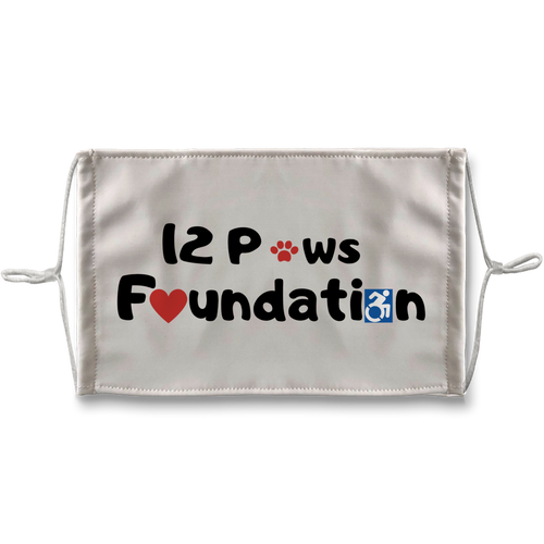 (Black Lettering) 12 Paws Foundation Sublimation Face Mask + 10 Replacement Filters