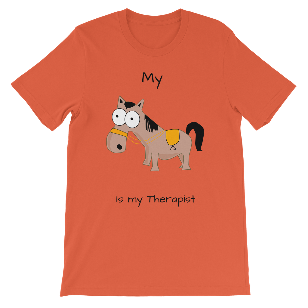 My Crazy Horse is My Therapist (Black) Classic Kids T-Shirt