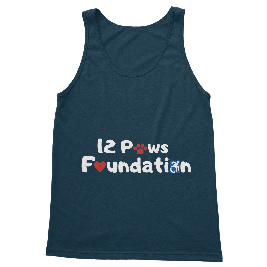 (White Lettering) 12 Paws Foundation Classic Women's Tank Top