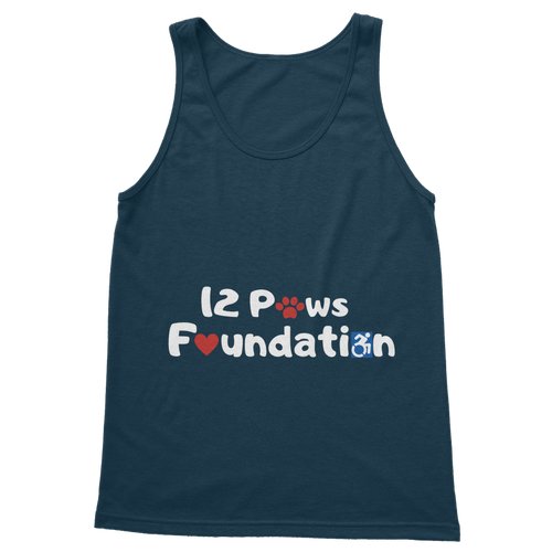 (White Lettering) 12 Paws Foundation Classic Women's Tank Top