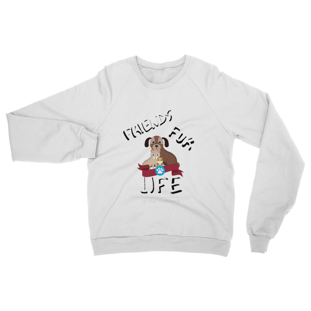 (White Lettering) Friends Fur Life Classic Adult Sweatshirt