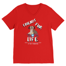 Load image into Gallery viewer, (White Lettering) Friends Fur Life Classic V-Neck T-Shirt