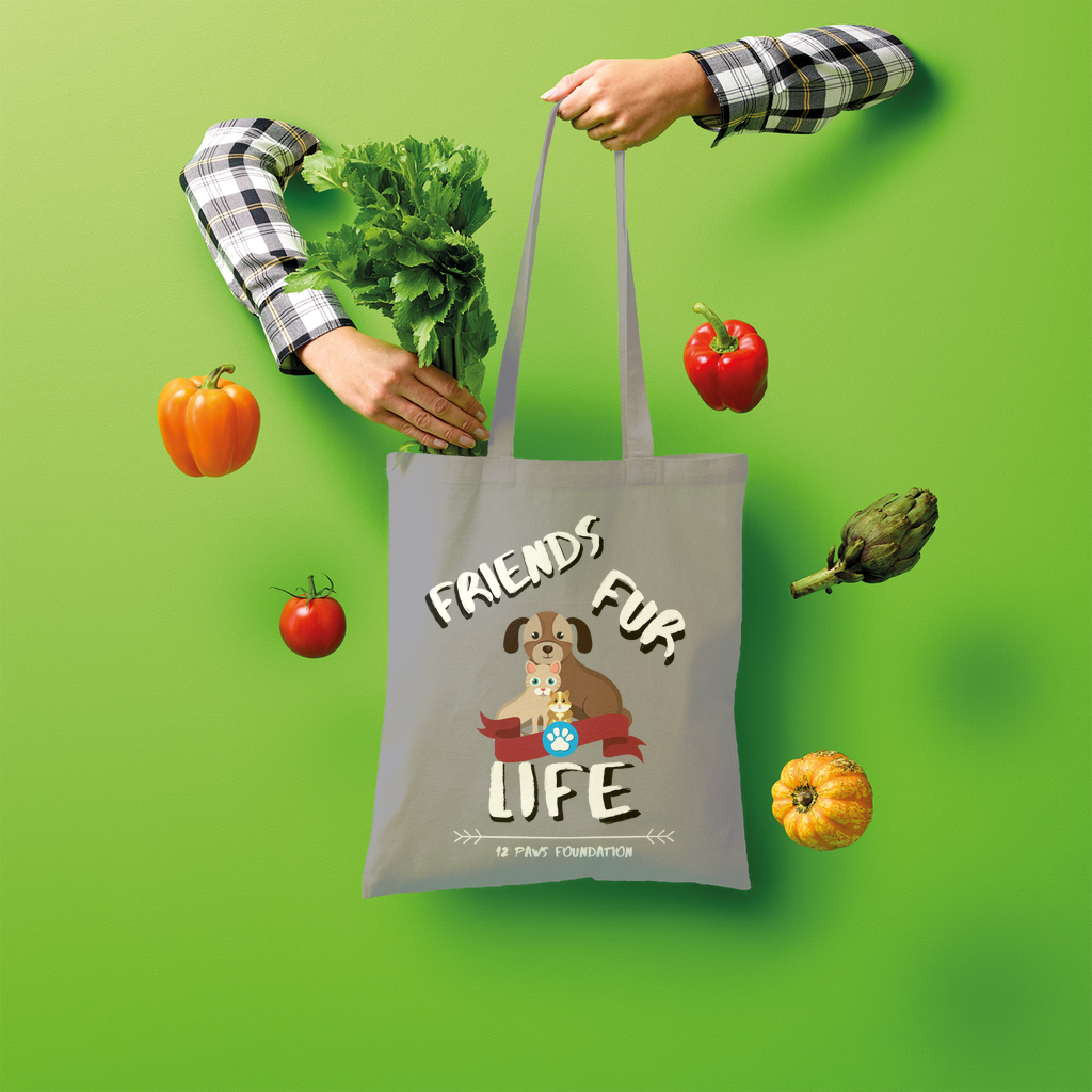 (White Lettering) Friends Fur Life Shopper Tote Bag