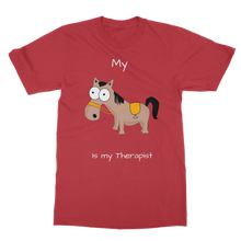 Load image into Gallery viewer, My Crazy Horse is my Therapist (White) Classic Adult T-Shirt