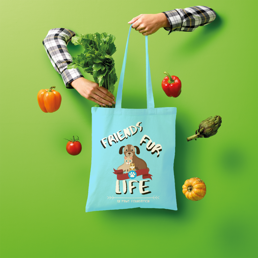 (White Lettering) Friends Fur Life Shopper Tote Bag