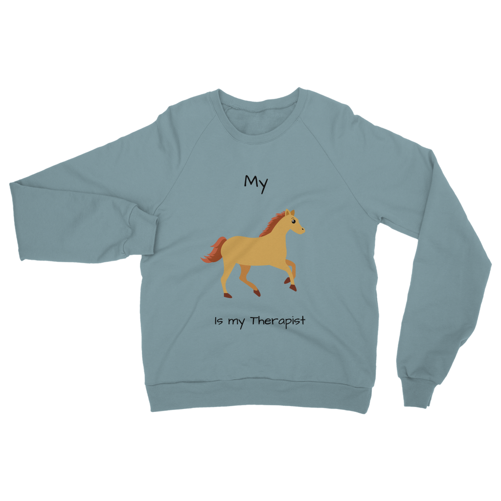 My Horse is My Therapist (Black) Classic Adult Sweatshirt