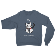 Load image into Gallery viewer, My Cat is My Therapist (White) Classic Adult Sweatshirt