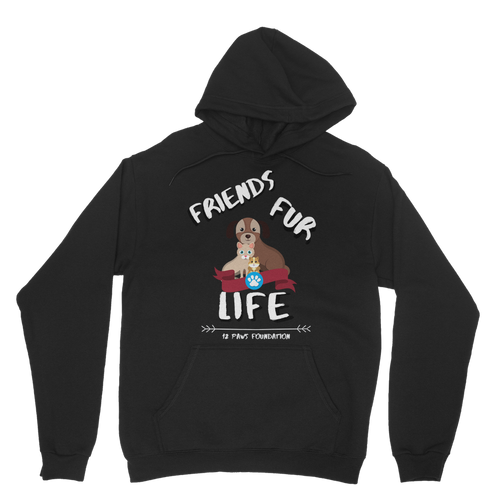(White Lettering) Friends Fur Life Classic Adult Hoodie